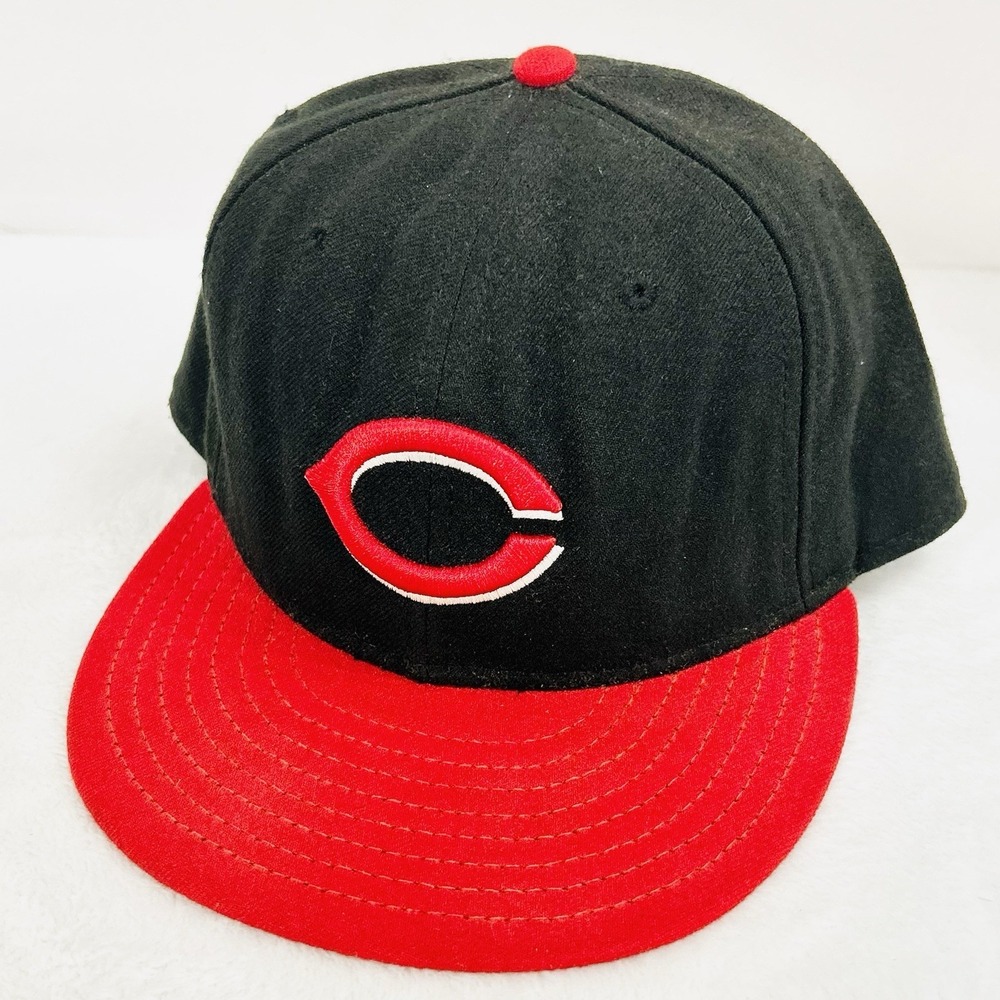 New Era Cincinnati‎ Reds 2-Tone On Field 59FIFTY Fitted Hat Cap 7 3/8 Black MLB
